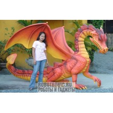 Красный анимированный дракон (2,3 метра)